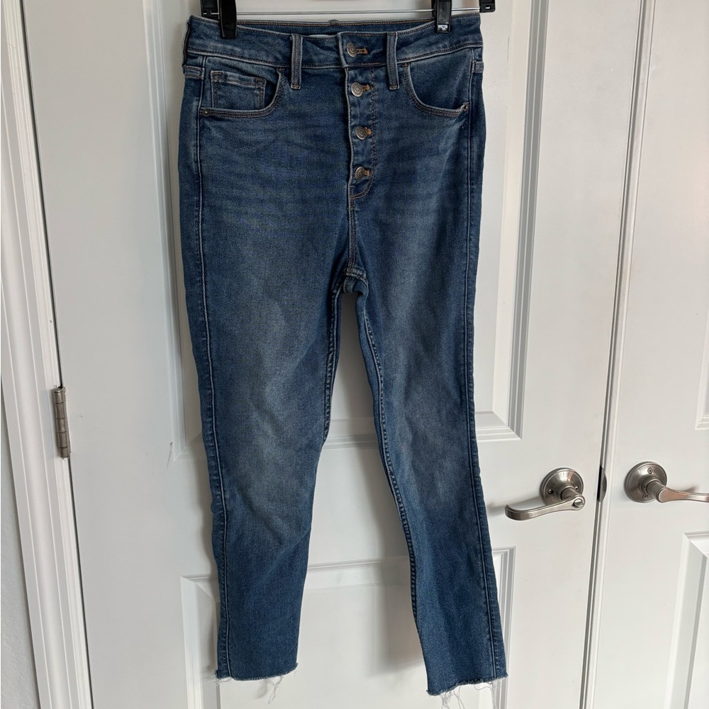 Old Navy Medium Blue Button Fly Skinny Jeans